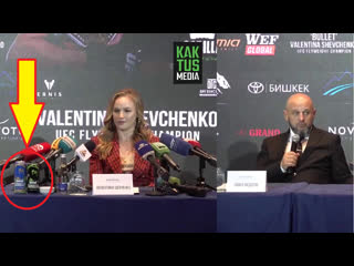 valentina shevchenko defiantly removed khabib's energy drink during a press conference in bishkek milf