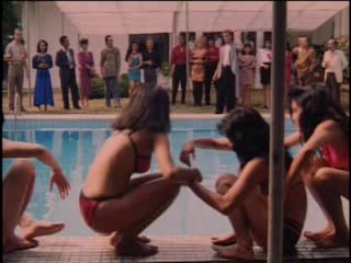 group female wrestling in the pool