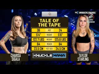 bkfc knucklemania: charisa sigala vs taylor starling