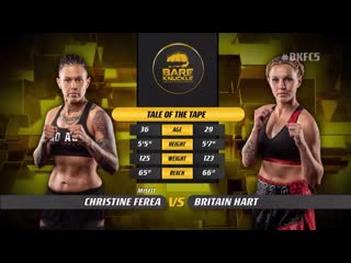 bare knuckle fighting championship 5: christine ferea vs britain hart